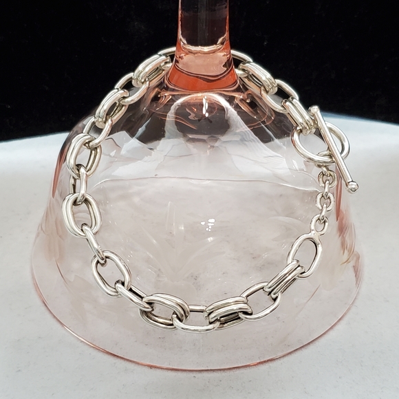 Sterling Double Link Bracelet ITALY - Picture 2 of 16